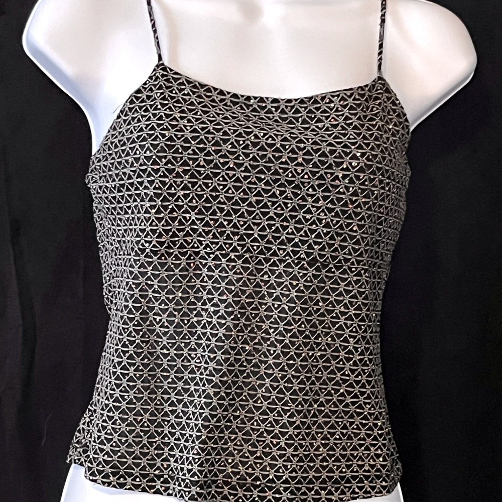 Next To Love Fun Stretchy Little Cami Glitter Tank Size Medium.